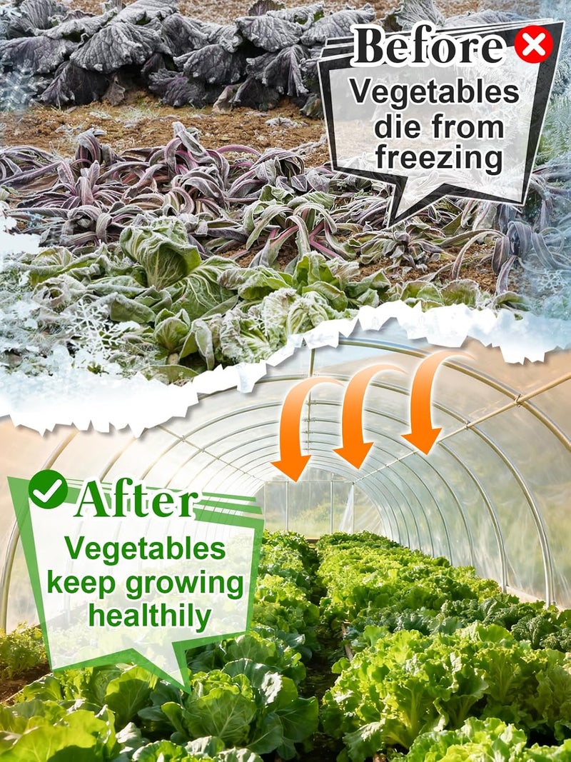 Alphatool Greenhouse Cover Plastic Sheeting - 12 x 25 ft Plant Covers Freeze Protection, Frost Cloths for Outdoor Plants, Clear Floating Row Cover for Outdoors Garden Plants Vegetables Crops - Image 3